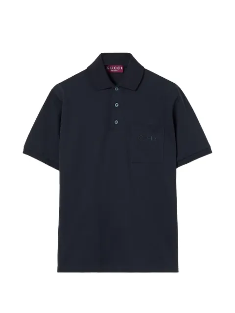 Gucci chest-pocket polo shirt Blue 854796XJHQP