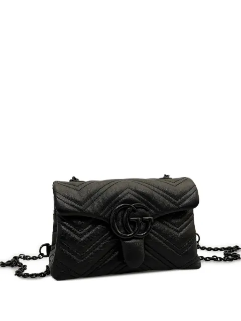 Gucci chevron-quilted chain-strap shoulder bag Black 856368AAFS1