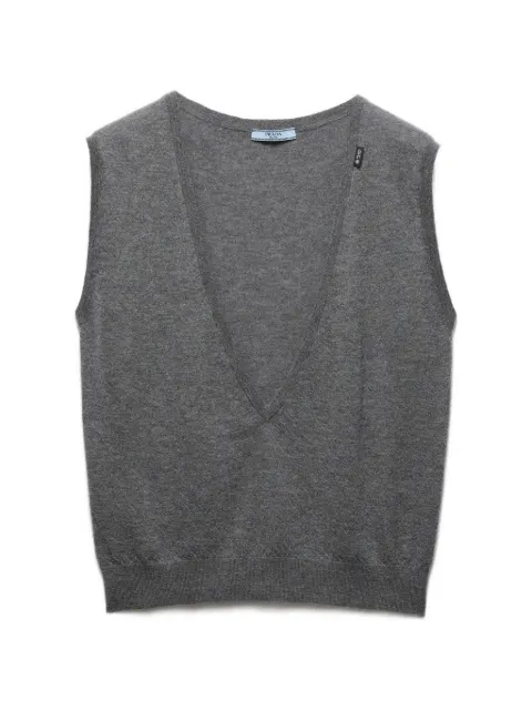 Prada cashmere V-neck vest Grey P29C12SOOO19VK