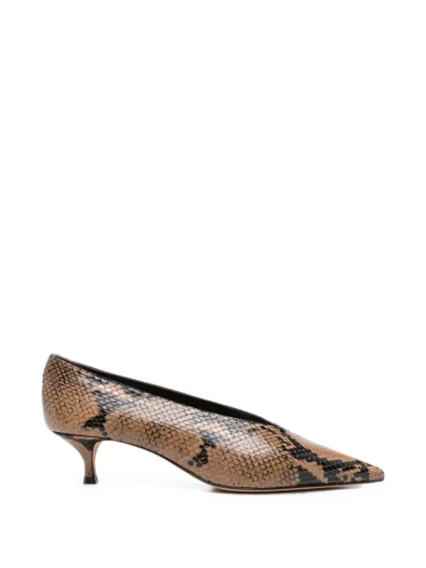 Le Monde Beryl Babouche snake-effect heeled pumps Brown BKTSNAFAN