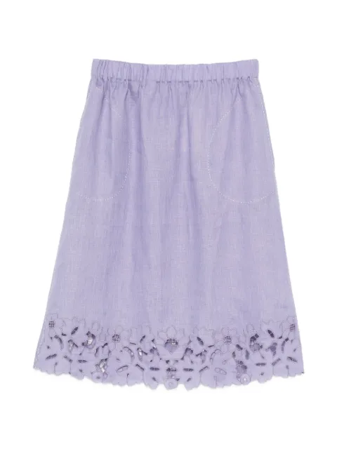 Vita Kin Galatea broderie-anglaise midi skirt Purple LESKT0272GAL2