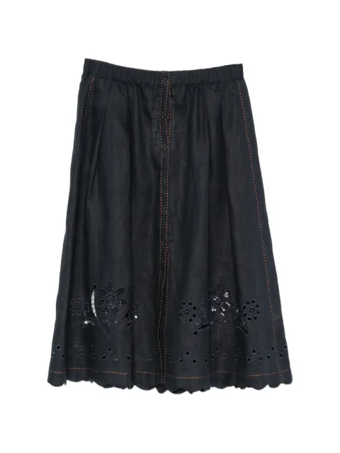 Vita Kin Balthazar broderie-anglaise midi skirt Blue LESKT0135SER2