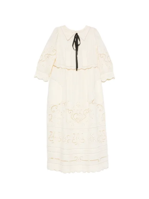 Vita Kin Giovanna broderie-anglaise midi dress Neutrals LEDM0279GIO2