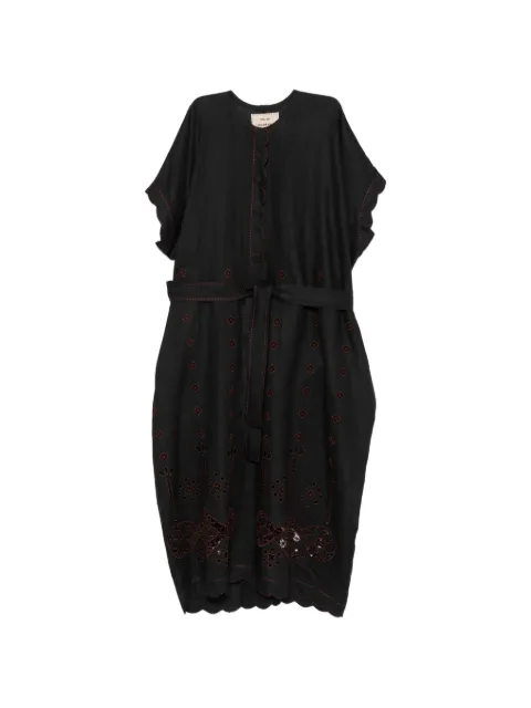 Vita Kin Sweet Jane embroidered midi dress Black LEDM0283SWJ2