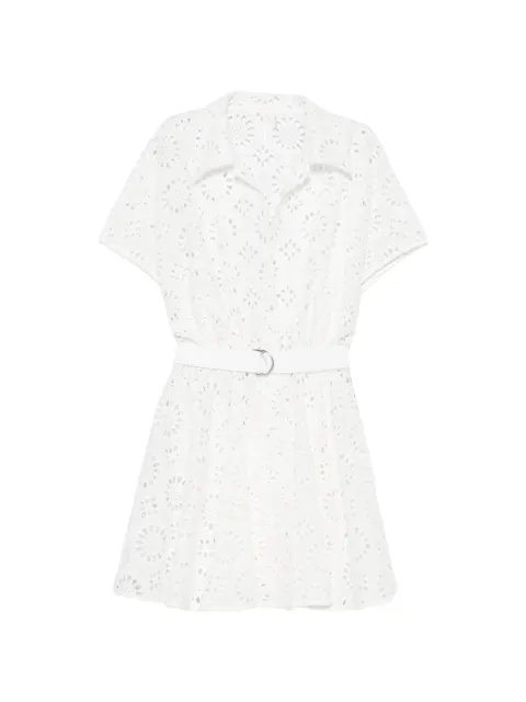 Norma Kamali broderie-anglaise belted dress White ST2263MOE88002