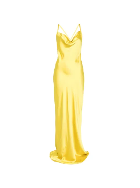 Norma Kamali cross-back bias-cut gown Yellow ST2263SA844888