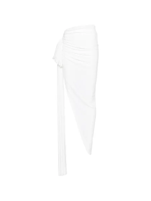 Norma Kamali Diana bow-detail skirt White KK226SPLU17944