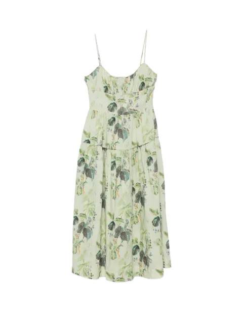 DÔEN Benoit floral-print midi dress Green 38412777