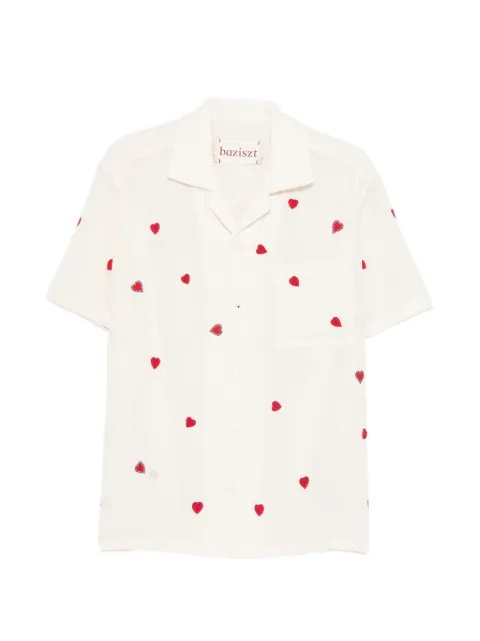 Baziszt heart-motif short-sleeve shirt Neutrals SATURDAYSHIRT