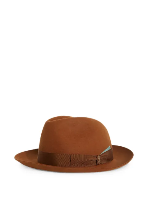 Pal Zileri x Borsalino Federico grosgrain-trim fedora hat Brown 9B3K0B01RT999