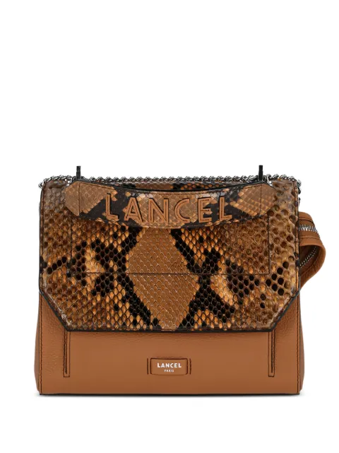 Lancel Ninon python flap cross body bag Neutrals A0937020TU