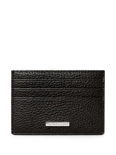 Tombolini logo-plaque pebbled leather cardholder Black WH20ZPEFU900