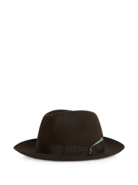 Pal Zileri x Borsalino Federico grosgrain-trim fedora hat Brown 9B3K0B01RT999