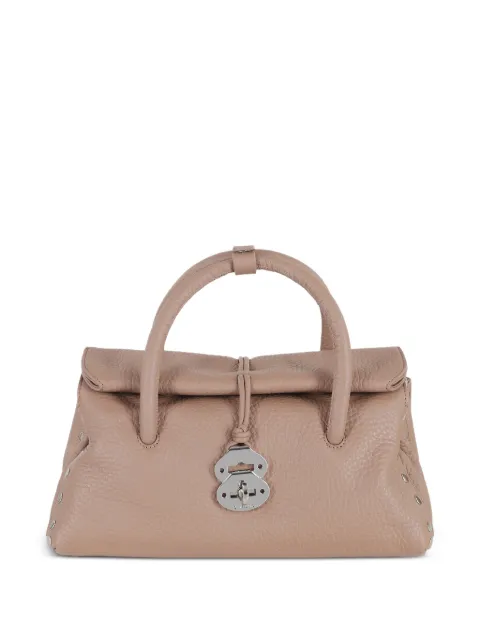 Zanellato Dotta top handle stud tote bag Brown 0687501120000S098