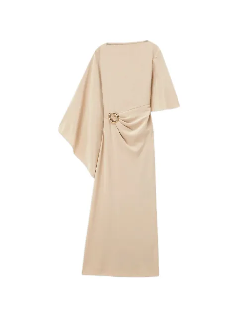 JOSEPH asymmetric-sleeve midi dress Neutrals JF009654