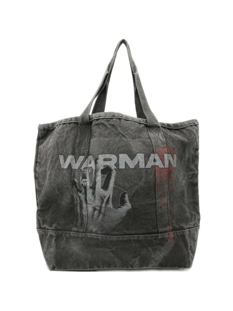 WARMAN graphic print tote bag Grey WMBAG5070