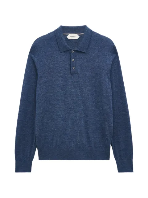 Pringle of Scotland polo-collar extra fine sweater Blue PMM648