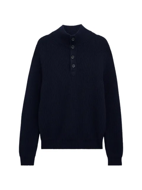 Pringle of Scotland mock-neck ribbed cashmere sweater Blue PMN757