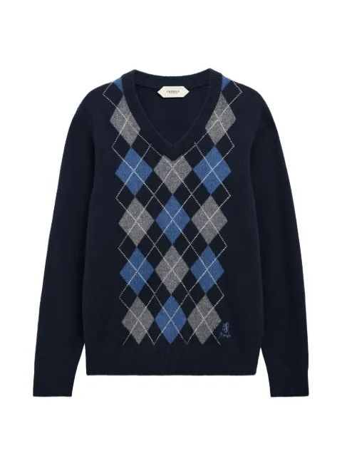 Pringle of Scotland argyle V-neck sweater Blue PMM900