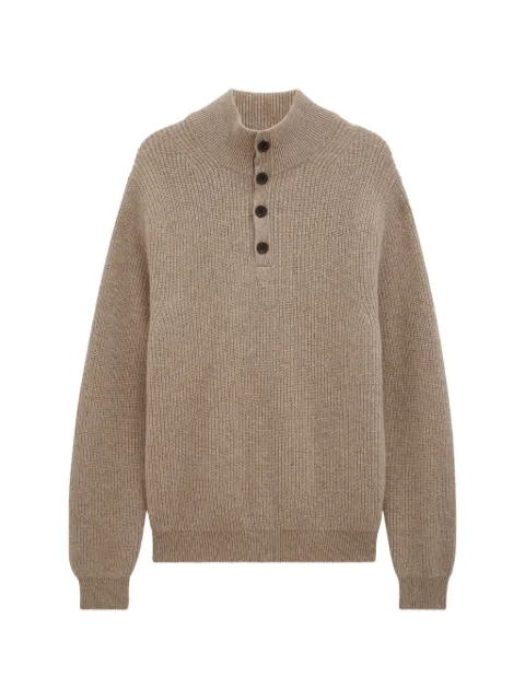 Pringle of Scotland turtleneck ribbed cashmere sweater Neutrals PMN757