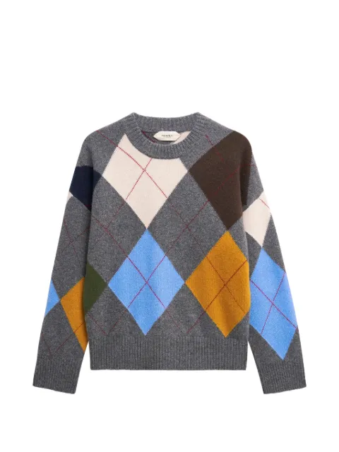 Pringle of Scotland crew-neck argyle-pattern sweater Grey PWR364