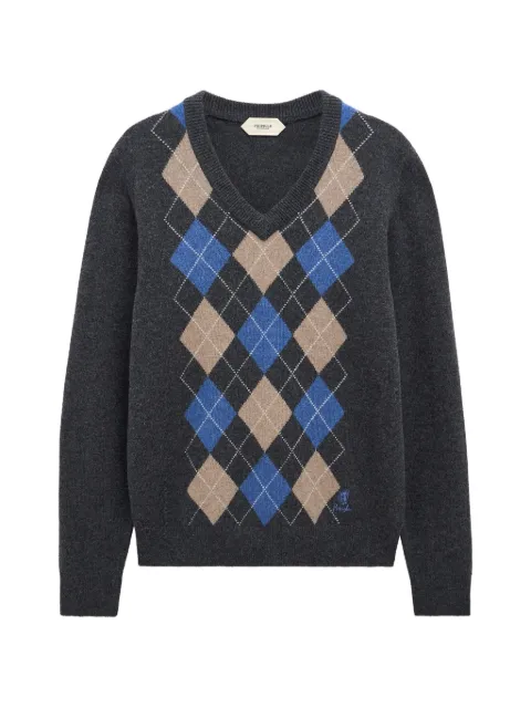 Pringle of Scotland argyle V-neck sweater Grey PMM900