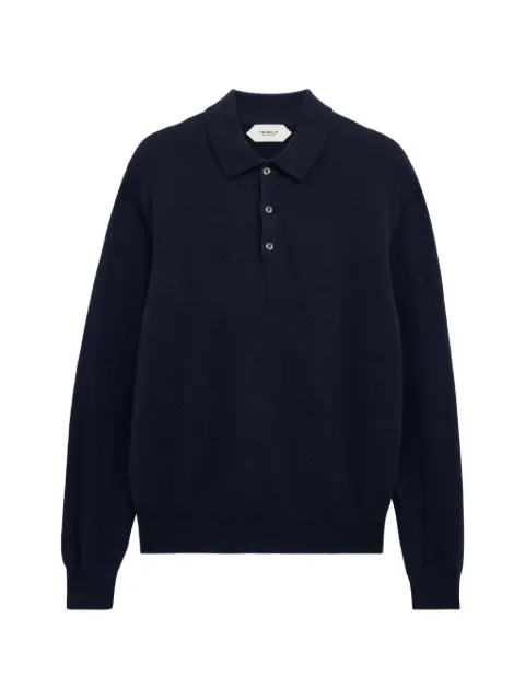 Pringle of Scotland cashmere polo shirt Blue PMJ386
