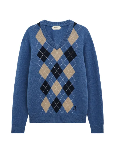 Pringle of Scotland argyle V-neck sweater Blue PMM900