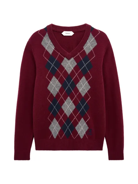 Pringle of Scotland argyle V-neck sweater Red PMM900
