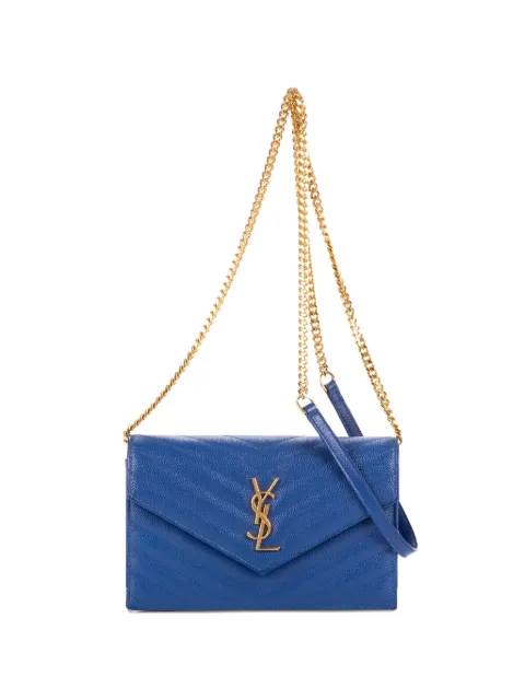 Saint Laurent Pre-Owned chevron chain wallet Blue INN3939530615