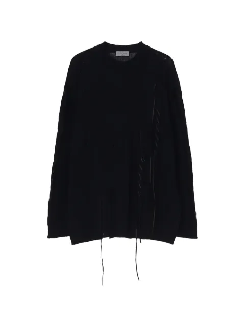 Yohji Yamamoto distressed crew-neck sweater Black HKK08374
