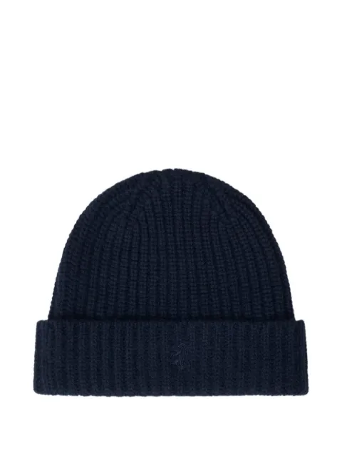 Pringle of Scotland ribbed chunky cashmere beanie Blue PAZ142