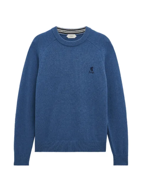 Pringle of Scotland crew-neck logo sweater Blue PMZ162