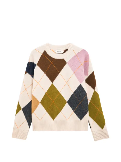 Pringle of Scotland crew-neck argyle sweater Neutrals PWR364
