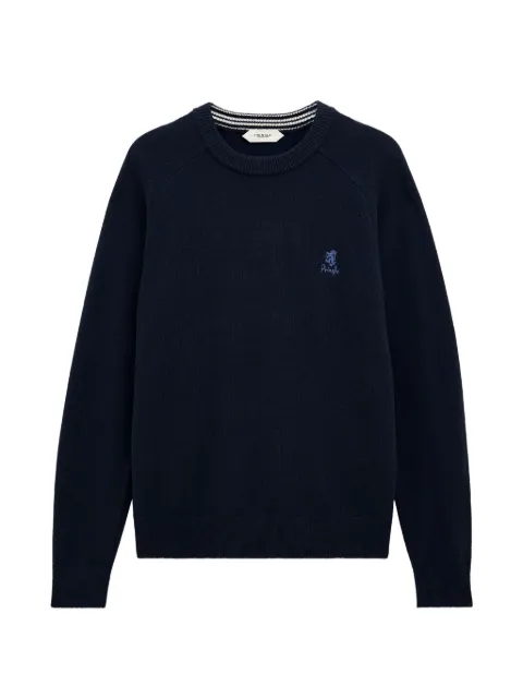 Pringle of Scotland crew-neck logo sweater Blue PMZ162