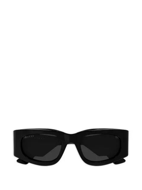 Gucci Eyewear embossed-logo rectangle-frame sunglasses Black GG1664S005