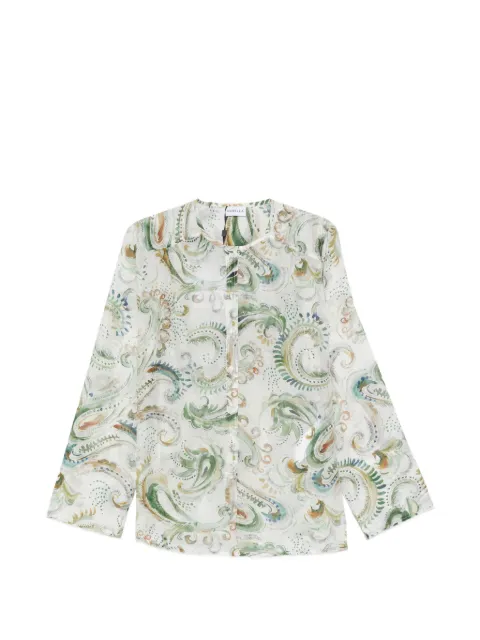 Marella Disco print-detail button-fastening shirt White 26131111322