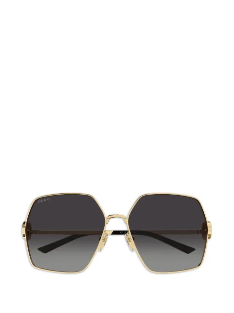 Gucci Eyewear geometric-frame logo sunglasses Gold GG2163S