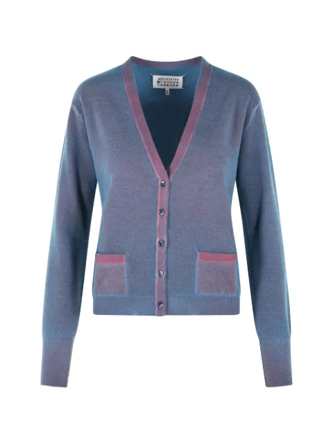 Maison Margiela patch-pocket V-neck cardigan Blue S51HP0029M13224