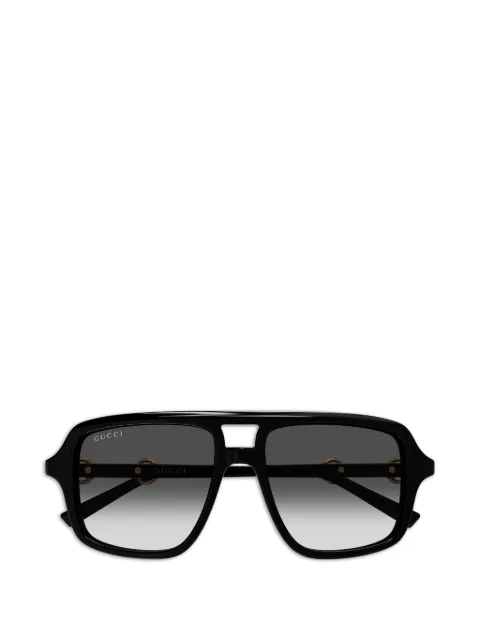 Gucci Eyewear horsebit-detail square-frame sunglasses Black GG2052S007