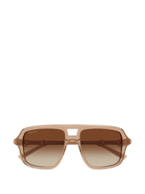 Gucci Eyewear horsebit-detail geometric-frame sunglasses Neutrals GG2052S010