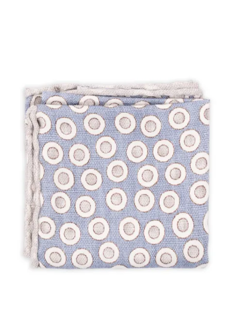 Brunello Cucinelli circle-pattern silk scarf Blue MX8720091C7864