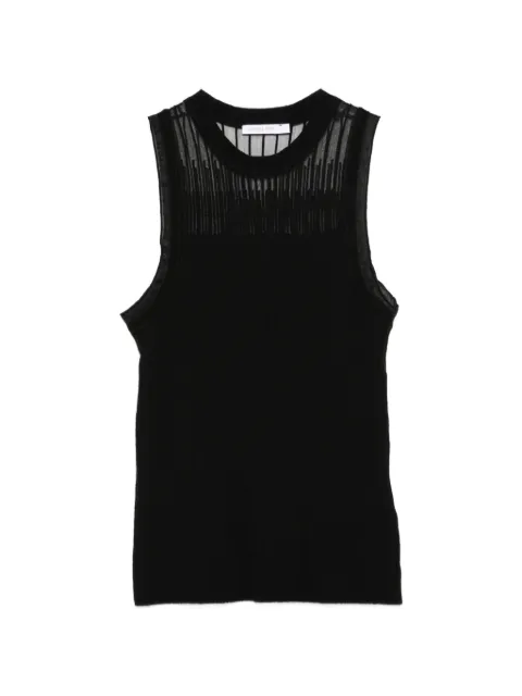 Patrizia Pepe sheer panel knitted top Black 8K0360K310