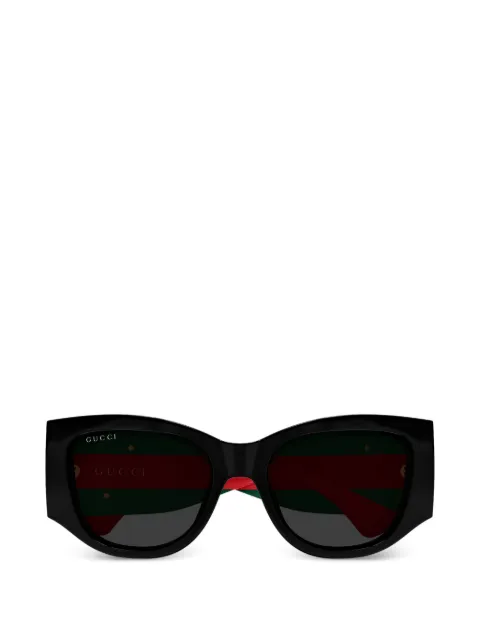 Gucci Eyewear stripe logo geometric sunglasses Black GG2115S