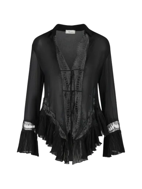 Blumarine lace insert ruffled shirt Black 2C444A