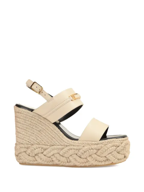 Sergio Rossi Bitt buckle plaited sandals Neutrals B14400MMVN13410