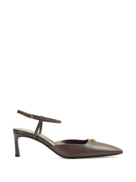 Sergio Rossi Surge logo-plaque pointed-toe pumps Brown B14630MCPT04110