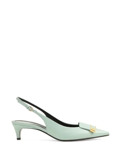 Sergio Rossi logo-plaque point-toe pumps Blue B14500MMVN13110