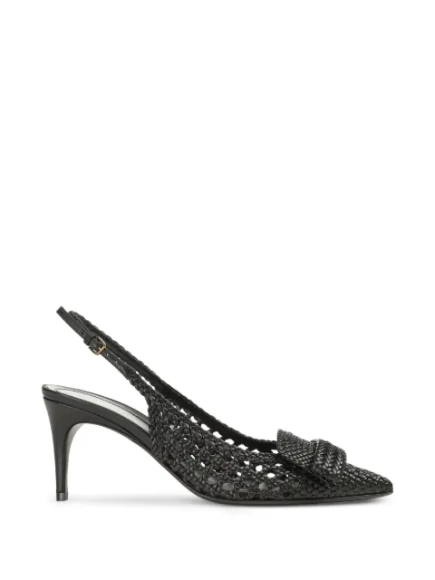 Sergio Rossi sr1 Braid slingback sandals Black B14950MFL430110