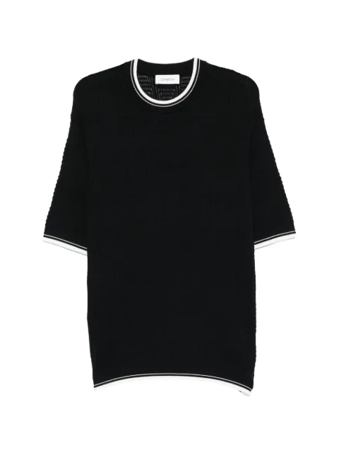 Laneus striped roun-neck T-shirt Black S6LAMAKE011